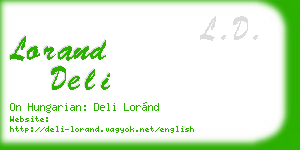 lorand deli business card